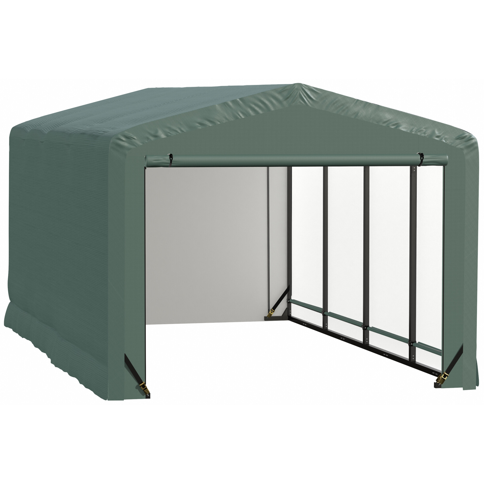 ShelterLogic ShelterTube Wind and Snow Rated Garage - 10ft. x 18ft. x 8ft., Green, Waterproof, Model# SQAACC0104C01001808